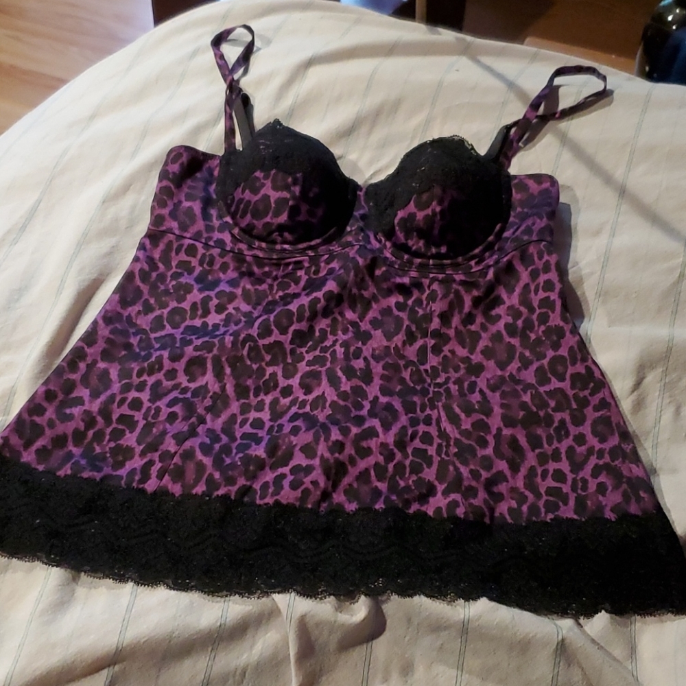Purple Leopard Corset Top